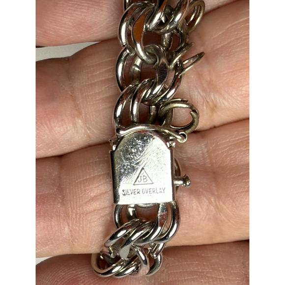 Vtg JACOBY BENDER JB 7.25" Silver Overlay Charm Bracelet Walt Disney Productions - Picture 2 of 7